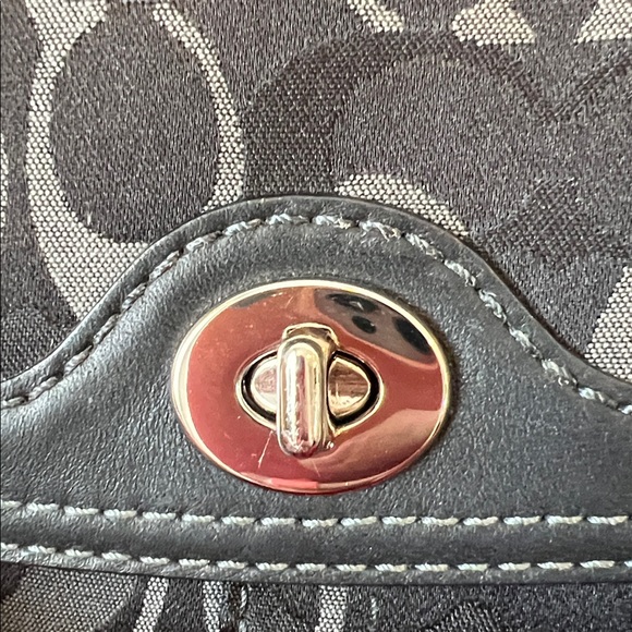 Black Coach Women's Optic Signature Canvas | Chelsea Shoulder Bag Braided Strap - Picture 4 of 16